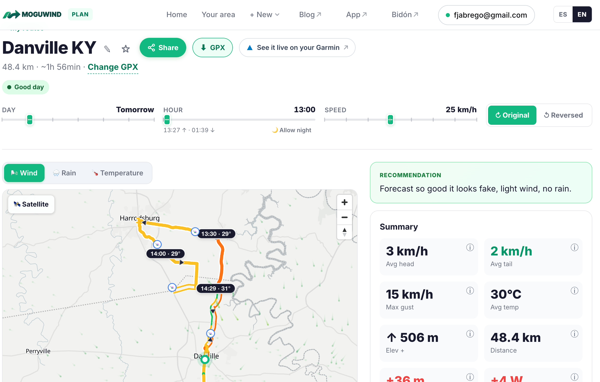 Plan Route Bike Moguwind