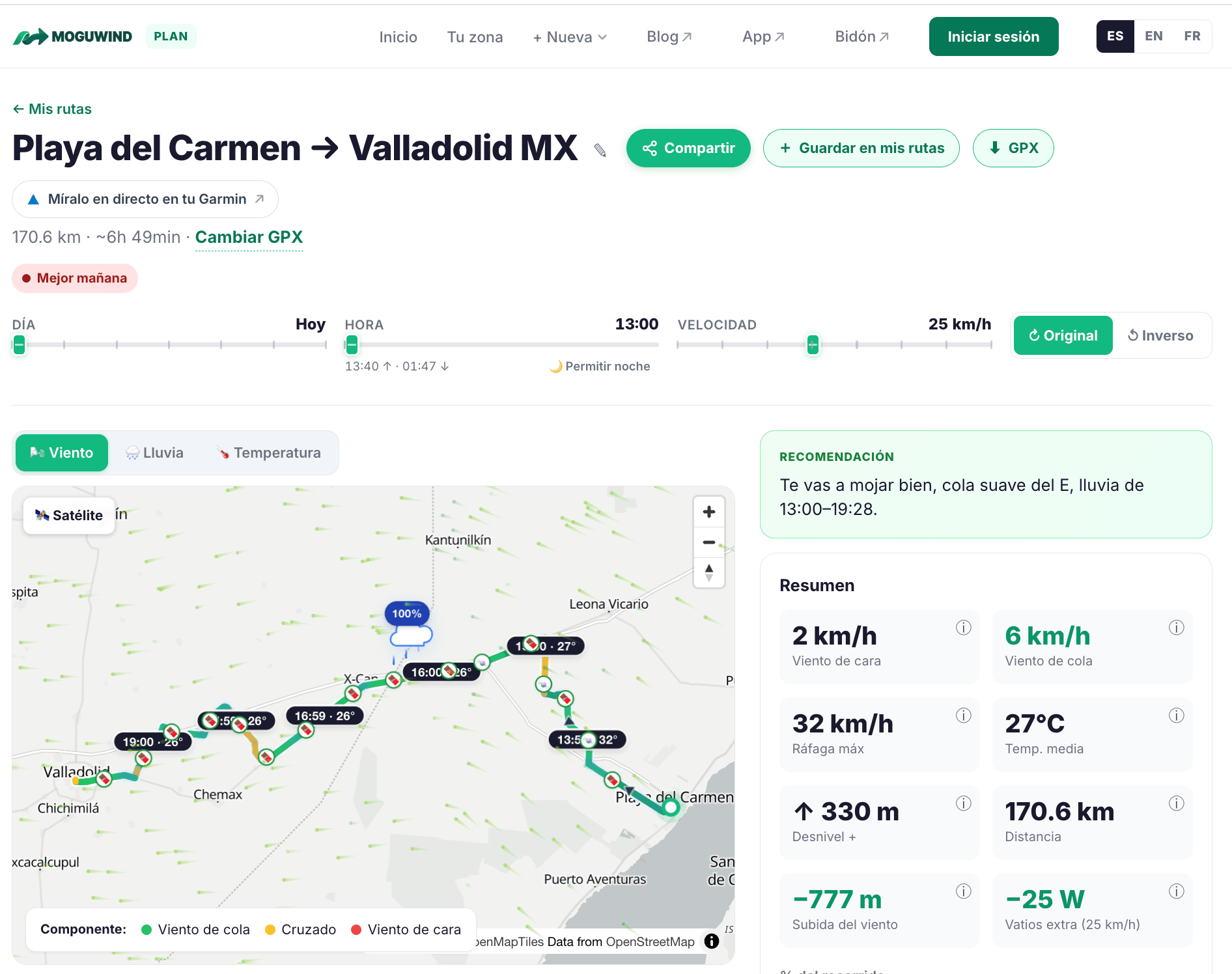 Ruta desde Playa del Carmen a Valladolid MX con Viento en Bicicleta