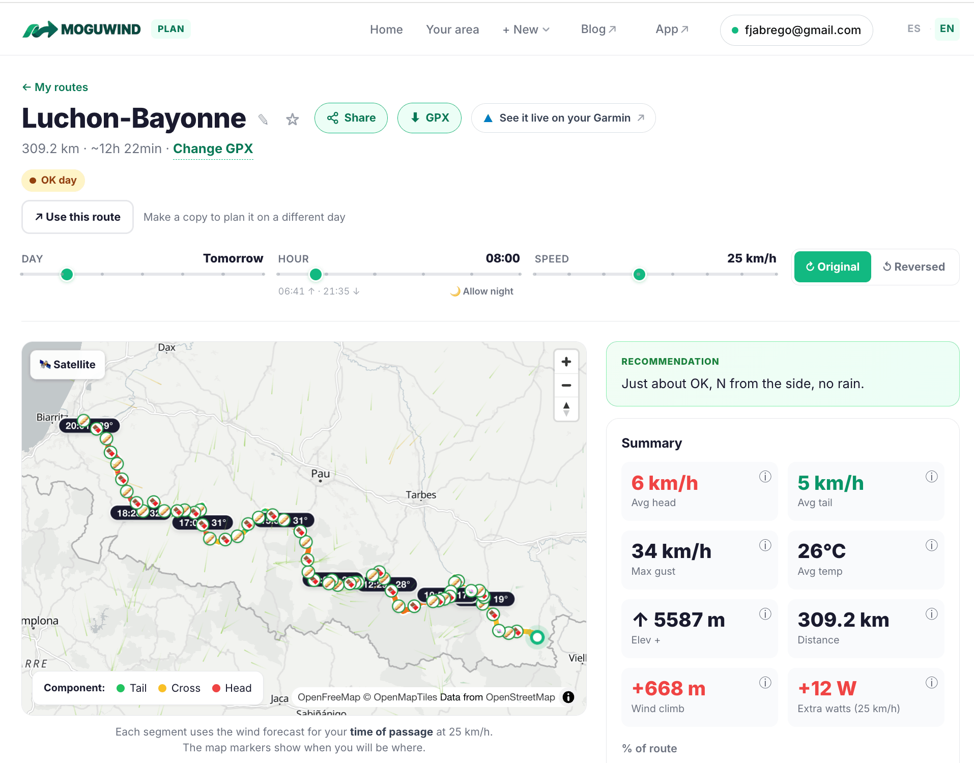 Planificar Ruta con Moguwind